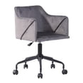 thumbnail image 2 of Silla de oficina FurnitureR silla de Escritorio Velvet gris Set de 2, 2 of 6