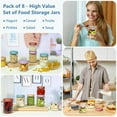 thumbnail image 5 of 8 Pack Overnight Oats Containers With Lids, 16oz +10oz Wide Mouth Mason Jars with Airtight Lids, Meal Prep Containers Food Storage Glass Jars in Bulk for Snack Yogurt Parfait Spice Sugar, 5 of 6