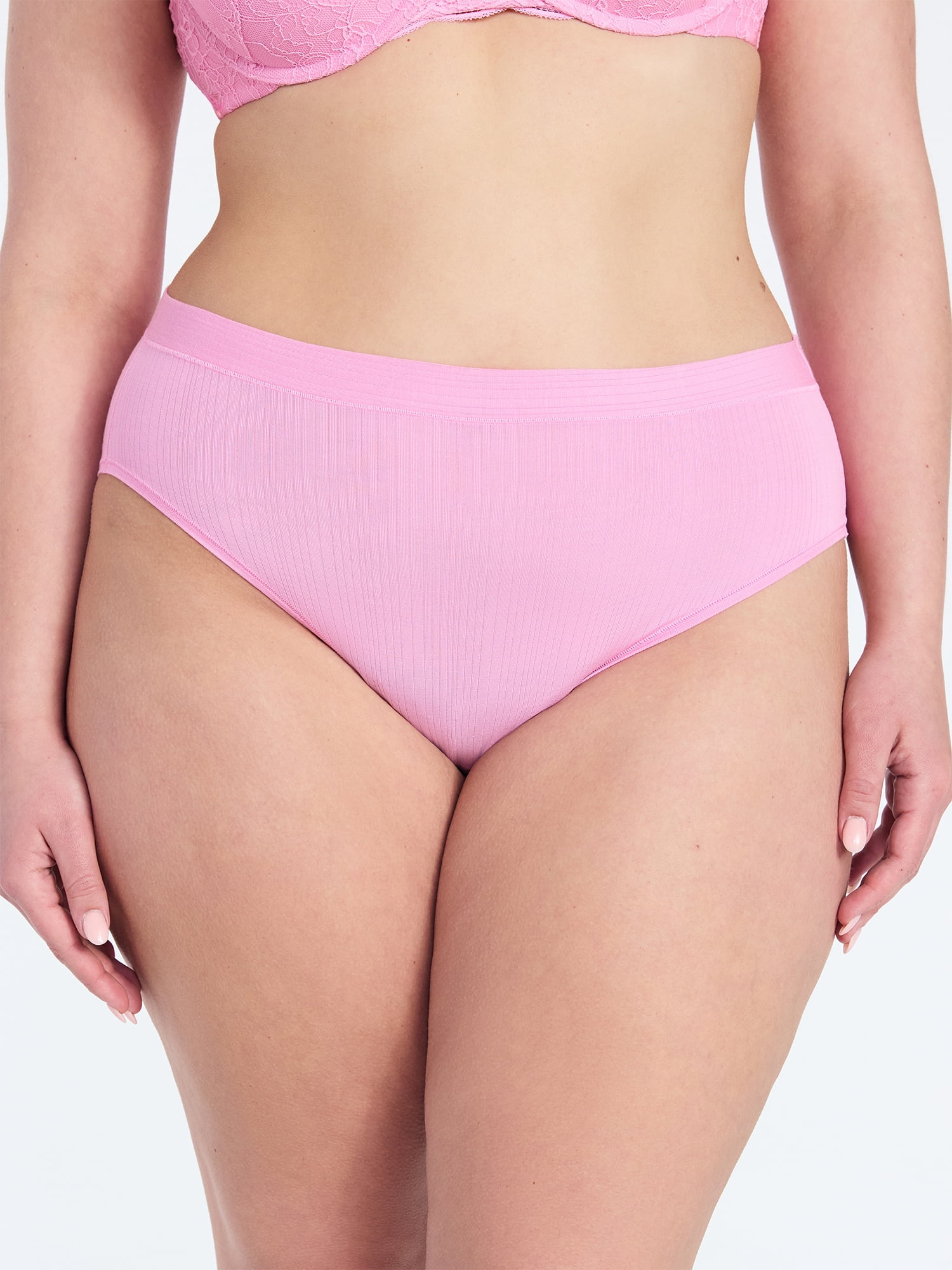 Joyspun Women's Ribbed Modal High Cut Brief Panties, 3-Pack, Sizes XS-3XL