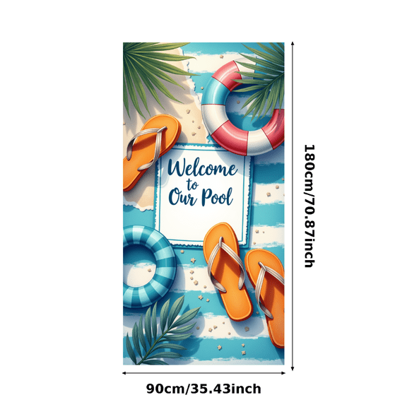 Decorative Summer Pool Banner Welcome Pool Beach Theme for Outdoor Party Kids Gathering Poolside Celebration