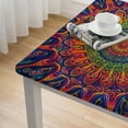 thumbnail image 4 of nygtbtfer Handmade Sanganeer Peacock Mandala Cotton Tablecloth Gorgeous, 4 of 7