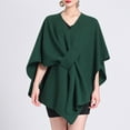 thumbnail image 2 of AWZXDE Women's Fall/Winter Oversized Fashion Shawl Wrap - Loose Fit Poncho Cape for Layered Outdoor Styling Dark Green,One Size, 2 of 3