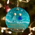 thumbnail image 5 of Friendship Sea Glass Christmas Ornament - 2D Acrylic Heart Hanging Decor, Meaningful Holiday Gift for Friend Sister or Coworker, 5 of 6