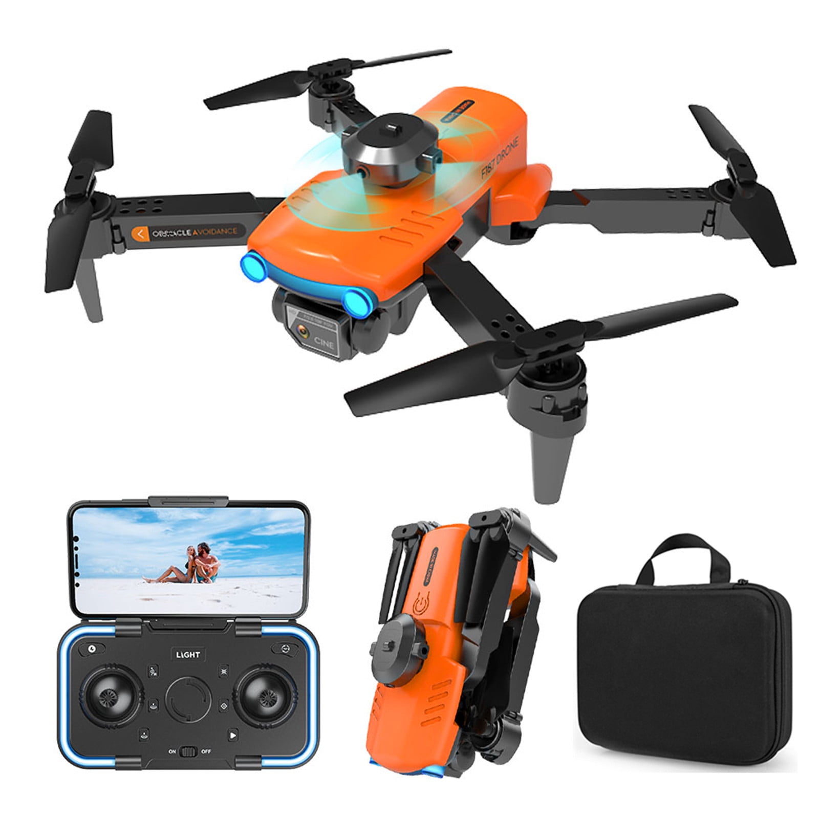 ESULOMP Foldable Drone with Dual 1080P WiFi Camera for Adults and Kids; Gesture Control RC Quadcopter with Batteries