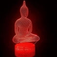 thumbnail image 2 of YSTIAN 3D Buddhist Night Light Lamp Illusion Night Light 16 Color Changing Table Desk Decoration Lamps Gift Acrylic Flat ABS Base USB Cable Toy, 2 of 7
