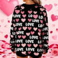 thumbnail image 5 of Xdegoge Valentine's Day Sweatshirt Women Love Heart Print Tops Long Sleeve Holiday Fashion Outfit Soft Oversized Crewneck Couples Matching Sweatshirts, 5 of 9