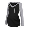 thumbnail image 2 of Black and Friday Deals 2023 Womens Clothes Clearance asdoklhq Maternity Clothes for Women,Women Maternity Striped Print Long Sleeve V-neck Hoodie Sweatshirts Top, 2 of 9