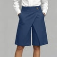 thumbnail image 3 of Bosfbaoi Women's Denim Skort Wrap Design Shorts Summer Button Waistband Streetwear Shorts, 3 of 9