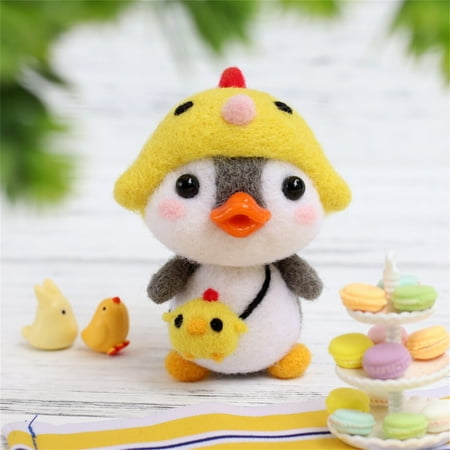 

TMOYZQ Christmas Toys for Baby Girls Boys Cute Penguin Pattern Handmade DIY Poke Wool Felts Material Production Package Christmas Gift for Toddler on Clearance