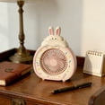 thumbnail image 2 of Qholemyo Cute Bunny Cake Shaped Mini Desk Fan Rechargeable Small Cooling Fan For Youth Bedroom Office Decor, 2 of 6