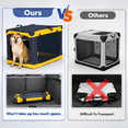 Foldable Soft-sided Dog Crate for Large Dogs, Blue+Yellow, 36.0"L x 24. ...