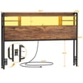 thumbnail image 6 of iSunirm Headboard for Full Size Bed with Bookcase Storage, Headboards with LED Light and Power Outlets, Sturdy Wood Full Size Head Board, for Full Size Bed, 55.1'' Width, Rustic Brown, 6 of 8