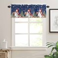 thumbnail image 7 of Navy Blue Christmas Snowman Kitchen Curtains and Valances Set, Xmas Tree Elk Balls Snowflake Rod Pocket Window Valance Window Curtain Panels for Living Room Bedroom Laundry, 27.5x36in, 3 Pieces, 7 of 7