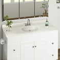thumbnail image 4 of Design House Cultured Marble 49" x 19" Single Bowl Vanity Top with Backsplash and Centerset Mount, Ivory Swirl, 4 of 22