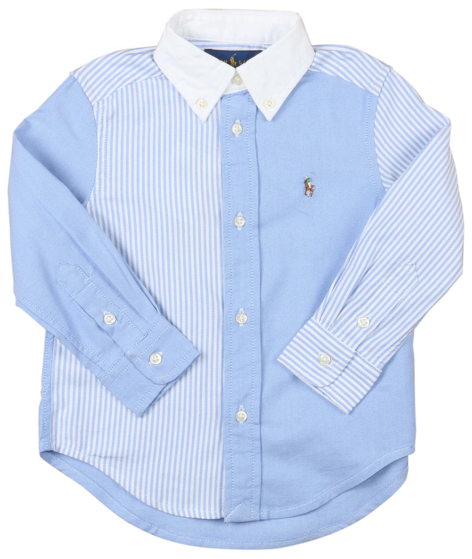 Ralph Lauren RL Boys' (57) Button Down Woven Shirt (Small, White