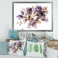 thumbnail image 3 of Designart 'Purple Retro Flowers With Brown Leaves On White' Traditional Framed Art Print, 3 of 4