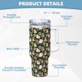 thumbnail image 5 of Sikiie Bear Sunflower Insulated Stainless Water Bottle Lid Travel Mug Cup Insulated Tumblers Cup 40oz Ice Bully With Handle, 5 of 8