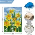 thumbnail image 4 of Welcome Spring House Flag 28x40 Double Sided , Burlap Large Daffodil Floral Flower Holiday Yard Sign House Outside Outdoor Hello Summer Decoration, 4 of 6
