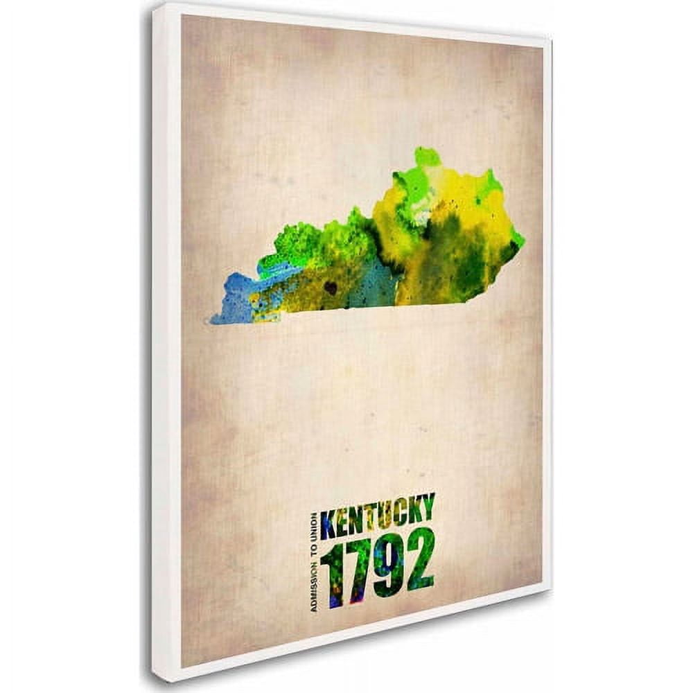 Trademark Fine Art "Kentucky Watercolor Map" Canvas Art by Naxart