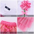 thumbnail image 4 of LittleSpring Girls Summer Outifts for Baby Girls T-Shirts and Tutu Skirt Set Rose Red 18-24 Months, 4 of 5