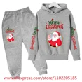 thumbnail image 5 of Christmas Hoodie Set Kids Clothes Girls Hooded Tracksuit Boys Santa Claus Sweatshirt 2pcs Children Stranger Things Clothing, 5 of 5