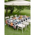 thumbnail image 3 of Outdoor Tablecloth with Umbrella Hole and Zipper, Orange Blue Pumpkins Fall Rectangle Table Cloth 52x70 Inch Waterproof Tablecloth, Weeping Botanical Thanksgiving Plaid Picnic Table Cover for Patio, 3 of 7
