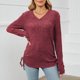 thumbnail image 2 of Gibobby Playera Termica Para Mujer 2023 Camiseta holgada abotonada para mujer con cuello redondo y mangas largas para Otoño/Invierno（Rojo， S), 2 of 5