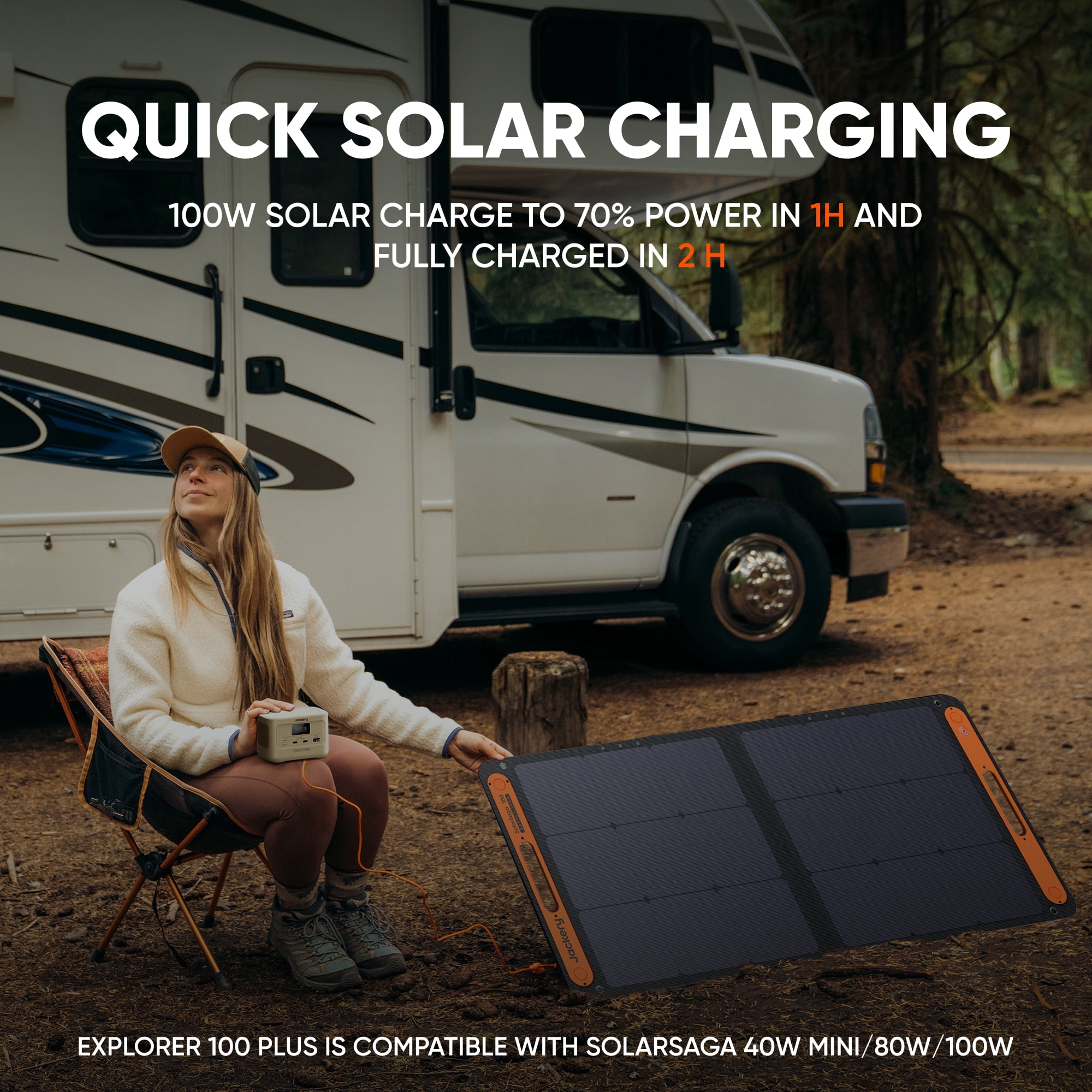 Jackery 100 Plus Portable Power Station,  128W Continuous, Dune White