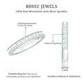 thumbnail image 4 of Rosec Jewels Round Moissanite Half Eternity Ring for Women, 14K White Gold, US 13.00, 4 of 7