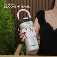 thumbnail image 3 of Sidagar 25 fl oz Stainless Steel Insulated Water Bottle with Handle, Leakproof Straw Lid, Silver Bow, 3 of 7