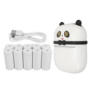 Mini Printer with 10 Rolls Printing Paper 2400mAh Rechargeable Battery Low Noise Panda Look Thermal Printer for Home