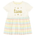 thumbnail image 3 of Inktastic 2nd Birthday Gold Two Girls Baby Dress, 3 of 5
