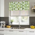 thumbnail image 4 of Green Plant Curtain Valances for Windows, Kitchen Valance Window Treatments Panel 2 Pack, Summer Leaves Retro Pastoral Botanical Rod Pocket Short Curtains for Bathroom Bedroom 60 x 18 Inch, 4 of 8