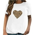 thumbnail image 2 of DailyTrove Women's Leopard Print Heart T-Shirt - Short Sleeve Casual Tee, Edgy for Nights & Streetwear, 2 of 4