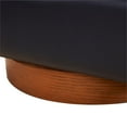 thumbnail image 6 of Pemberly Row Midnight Blue Top Grain Leather Wood Base Swivel Barrel Chair, 6 of 9