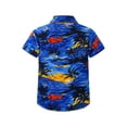 thumbnail image 3 of renvena  Boys Kids Hawaiian Shirt Short Sleeve Button Down Tropical Luau Summer Beach Tops Size5-12 A Type A 5-6, 3 of 7
