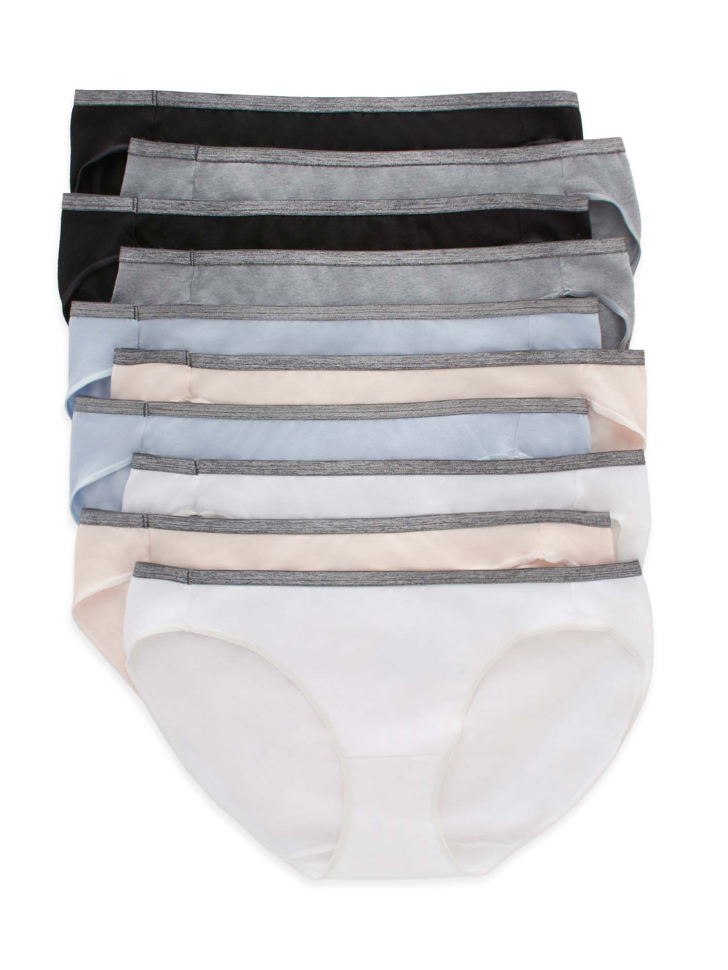 Hanes Women's Stretch Cotton Bikini Underwear, MoistureWicking, 10
