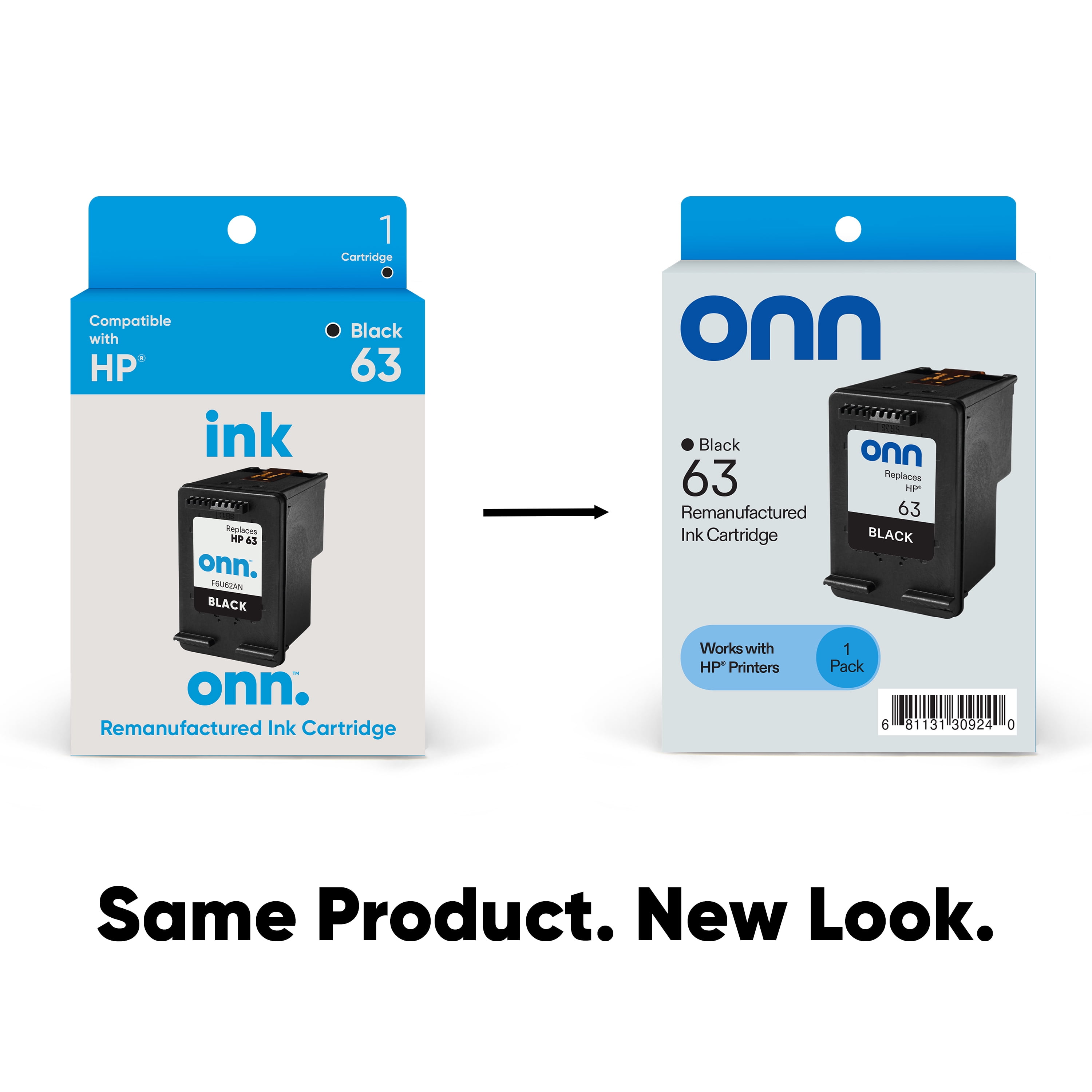 onn HP 63 Black Printer Ink Cartridge, (Remanufactured)