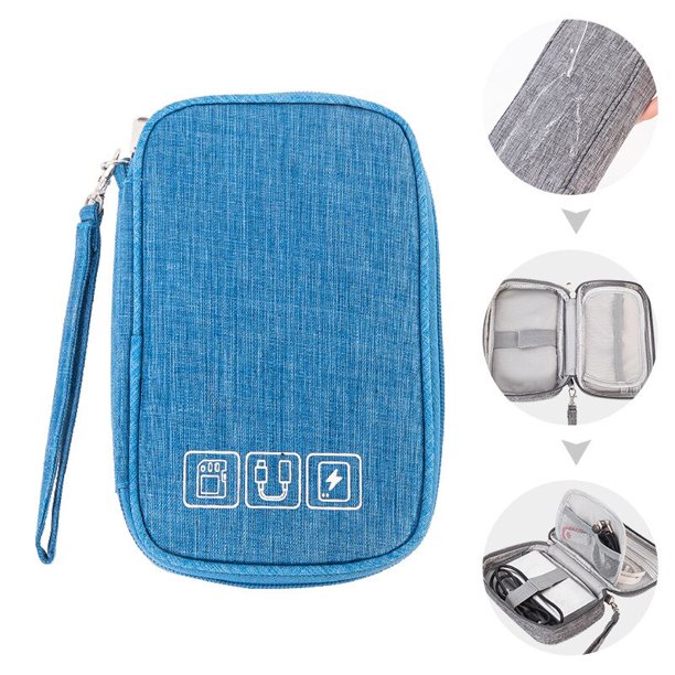 Bolsa organizadora portátil, estuche de transporte, resistente al agua, doble capa, cables, cargador, bolsas para dispositivos, accesorios de viaje Gao Jinjia LED