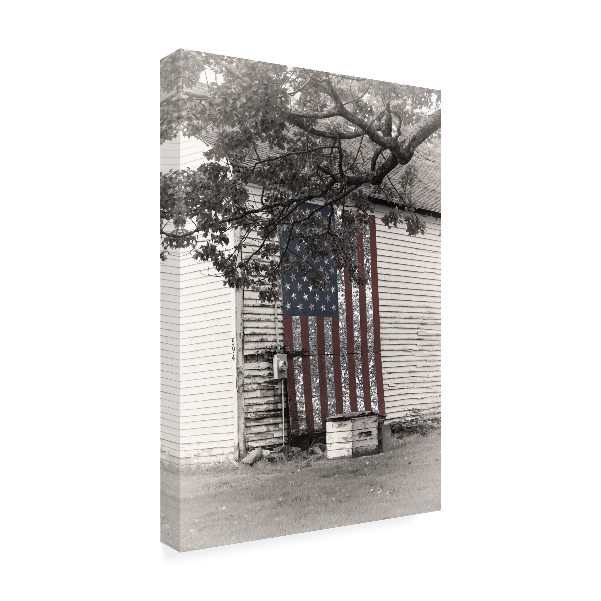 Canvas Wall Art - Decent Exposures 'Barn Flag II' Wall Art for Living Room, Bedroom, or Office DÃ©cor by Trademark Fine Art - 30 x 47 Inches