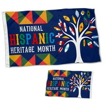Dutern Double Sided Hispanic Heritage Month All Latin Countries Pride Flag Banner 3 Ply with Brass Grommets 3x5 Feet