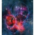 thumbnail image 3 of Outer Space Duvet Cover Set, Nebula Gas Celestial Expanse in Galaxy Astral Planet Cosmos Objects Space Theme, Decorative 3 Piece Bedding Set with 2 Pillow Shams, King Size, Navy Red, by Ambesonne, 3 of 3