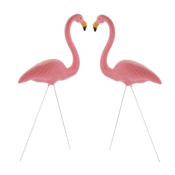 2 Packs Large Flamingo Garden Stakes Bird Statues for Outdoor Lawn Decoration, Pink