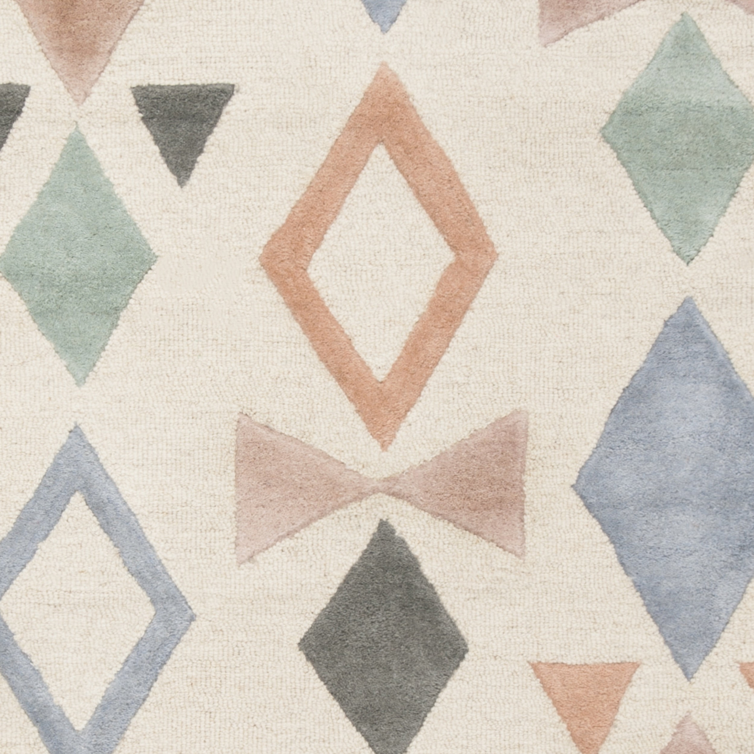 SAFAVIEH Kids Bowties Wool Area Rug, Ivory/Multi, 6' x 9'