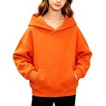 thumbnail image 3 of Lumtrix Girls Hoodies Trendy Long Sleeve Hooded Sweatshirt Cute Fall Winter Pullover with Pocket Saffron 120, 3 of 10