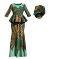 thumbnail image 2 of BAZINRICHE African Women's Sexy Slim Long Dresses with Headscarf African Printed Traditional Evening Gowns, 2 of 2