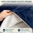 thumbnail image 3 of PAVILIA Fleece Sherpa Wearable Blanket Sweatshirt Hoodie for Kids, Navy, 3 of 7