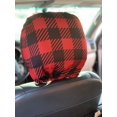 thumbnail image 2 of Christmas Headrest Covers for Cars - Set of 2, Red & Black Buffalo Plaid, 2 of 3