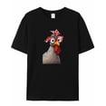thumbnail image 7 of Cartoon Rooster Men's T Shirts T-Shirt for Men Crew Neck Tees Cotton Tops, Black, S, 7 of 7