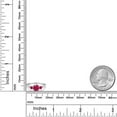 thumbnail image 6 of Gem Stone King 10K White Gold Red Ruby 3-Stone Ring for Women | 1.31 Cttw | Round 6MM | Gemstone July Birthstone | Size 7, 6 of 6